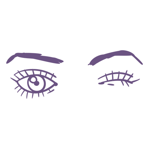 Augenzwinkern Schlaganfall PNG-Design