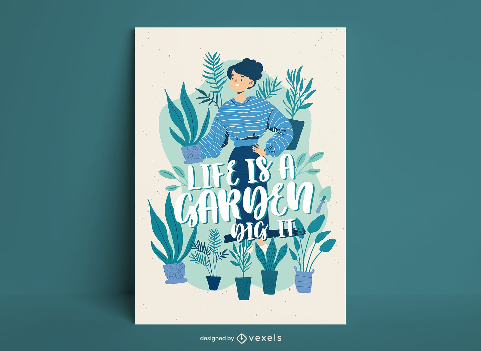 Design de cartaz de ilustração de jardinagem