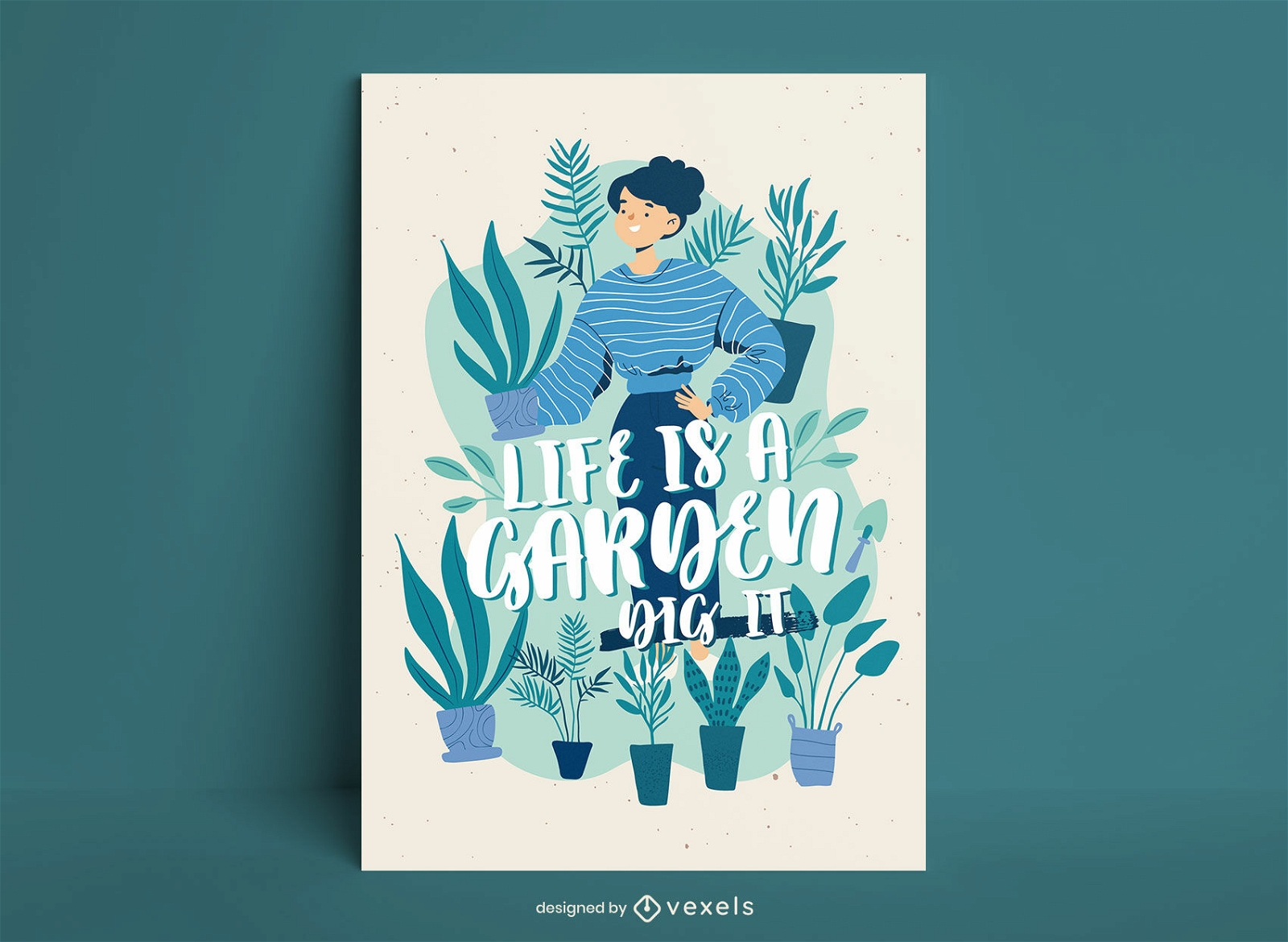Gartenarbeit Illustration Poster Design