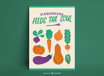 Diseño de cartel plano de verduras.