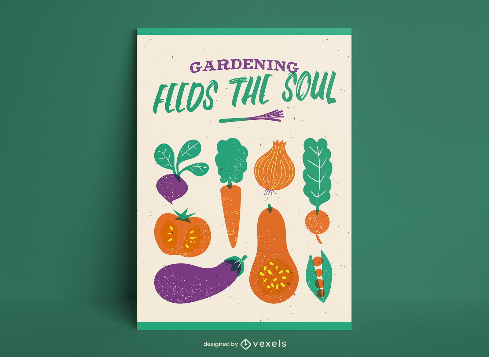 Diseño de cartel plano de verduras.