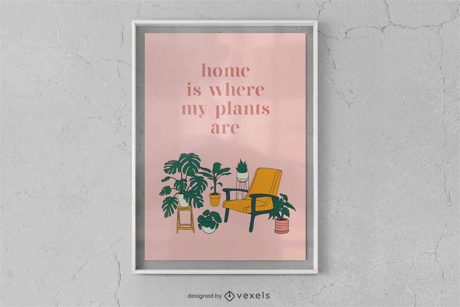 Casa é onde minhas plantas estão design de pôster