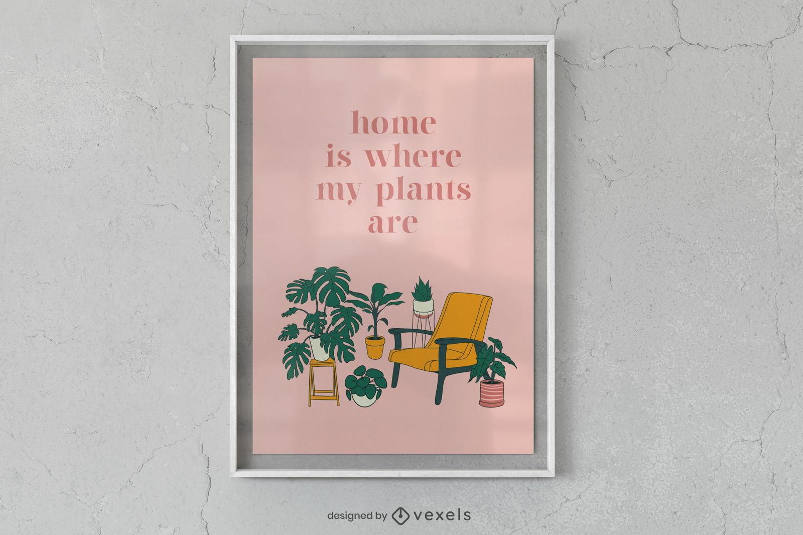 El hogar es donde est?n mis plantas, dise?o de carteles.