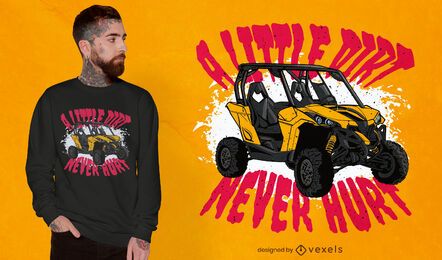 Diseño de camiseta de cita de transporte de vehículos de tierra.