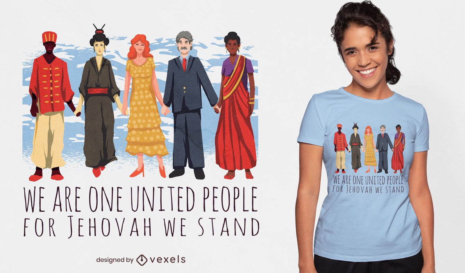 Kultur-T-Shirt-Design der United People