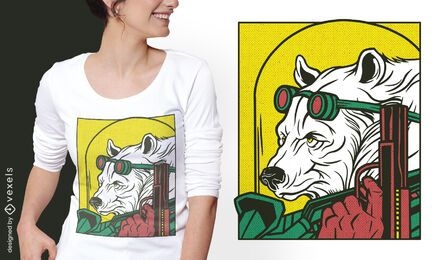 Design de camiseta em quadrinhos com animais da máfia