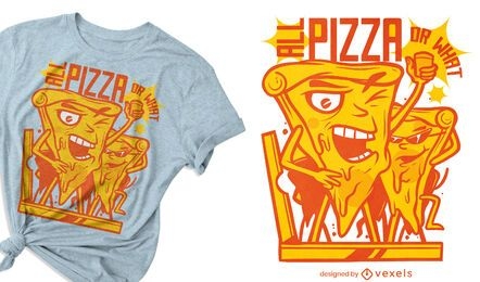 Pizza Slice Party Cartoon T-Shirt Design