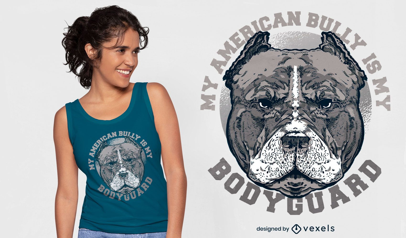 Pitbull dog bodyguard quote t-shirt design