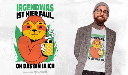 Faultier-Tier-Kaffeetasse-T-Shirt-Design