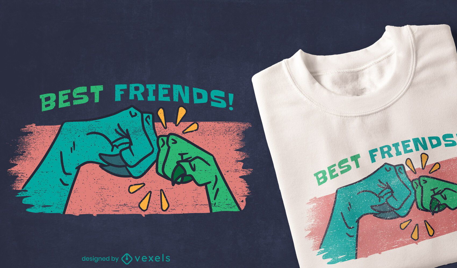 Design de t-shirt com citações de amigos dinossauros