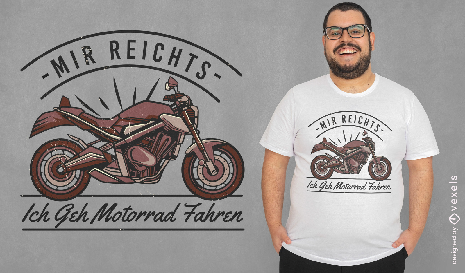 Diseño de camiseta de paseo en moto vintage.