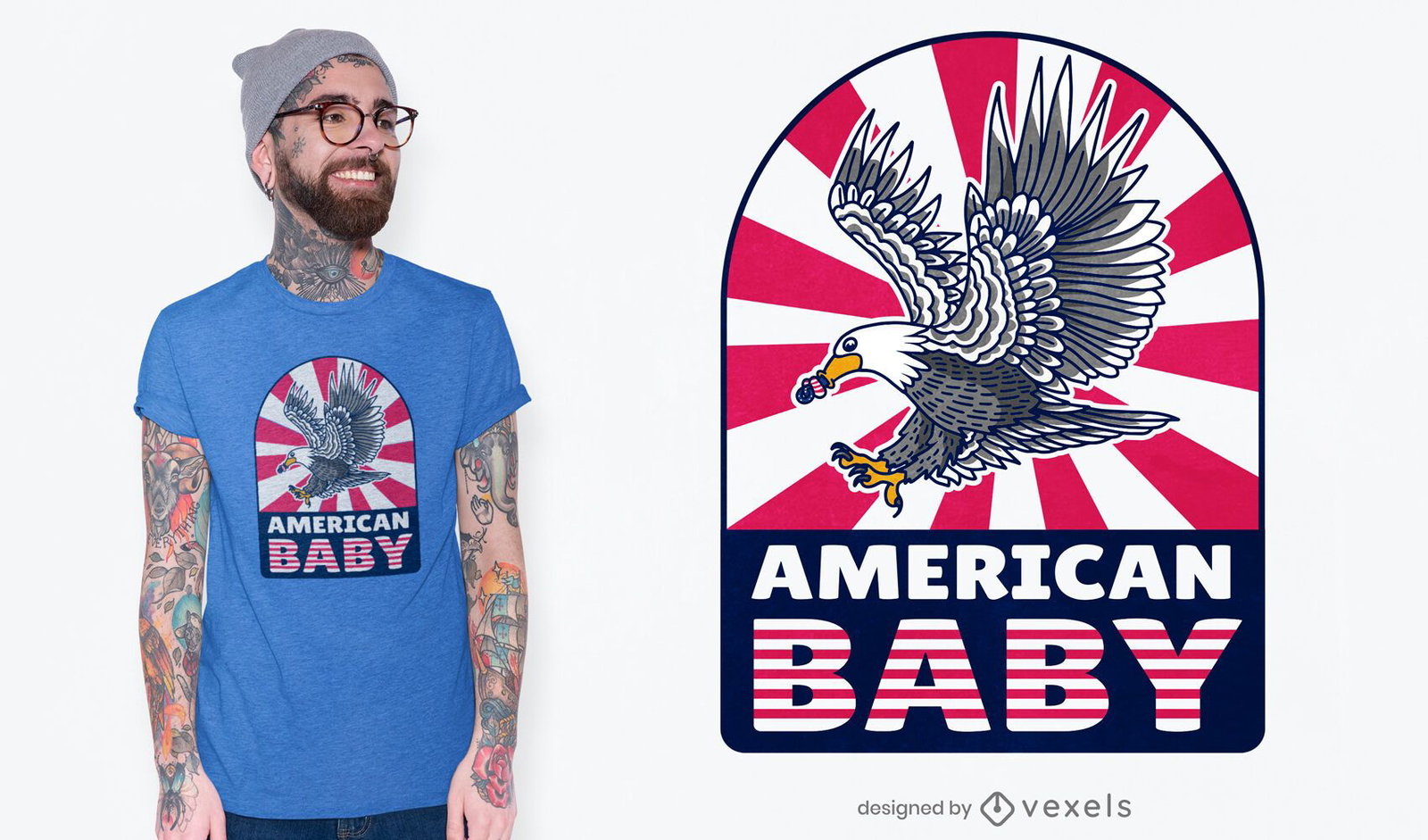 Design de camisetas americanas para bebês