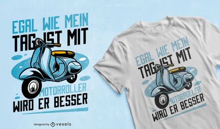 Diseño de camiseta de transporte de scooter azul.