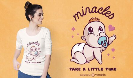Crawling cartoon baby t-shirt design