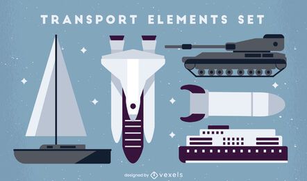 Flacher Satz Transportelemente