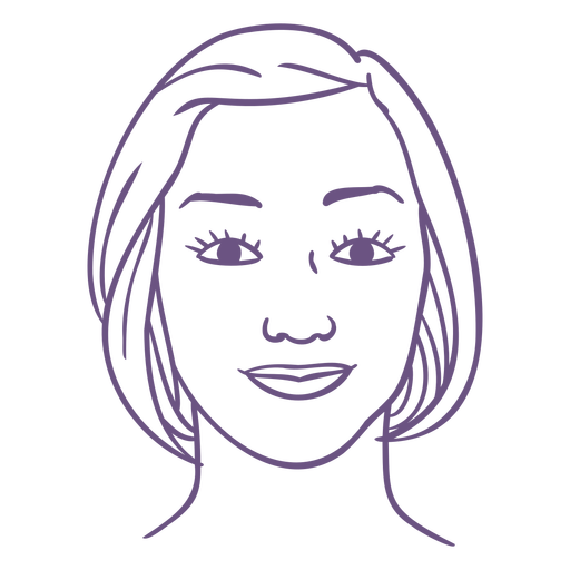 Woman face filled stroke PNG Design