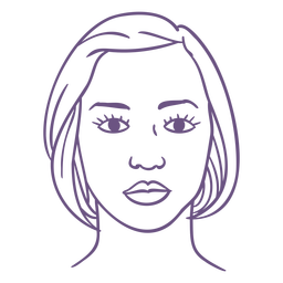 Serios woman face filled stroke PNG Design