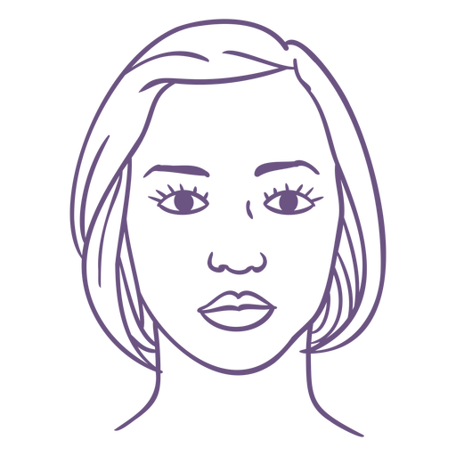 Serios woman face filled stroke PNG Design