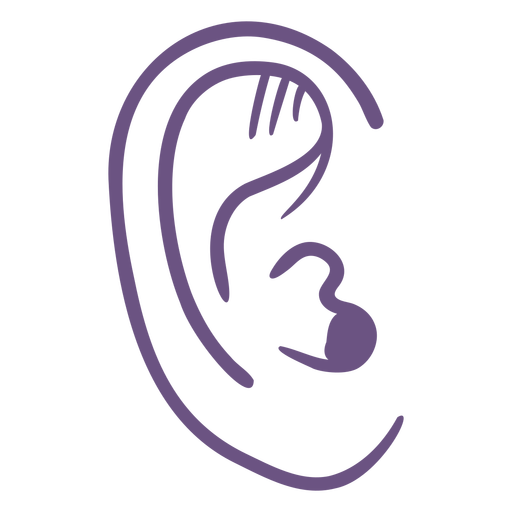 Ear filled stroke PNG Design