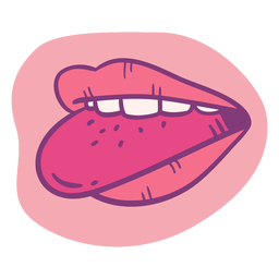 Mouth and tongue color stroke Transparent PNG