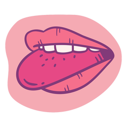 Mund- und Zungenfarbstrich PNG-Design