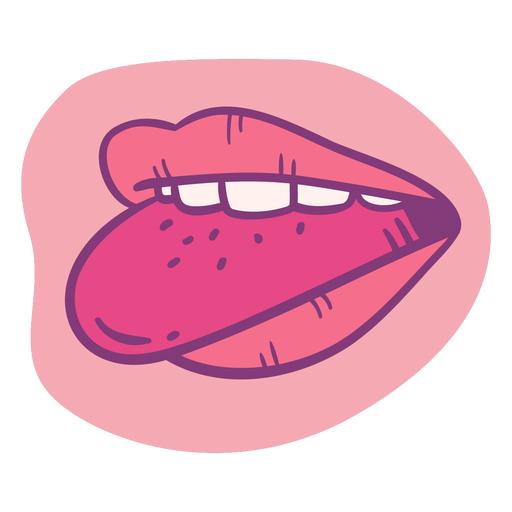 Mouth and tongue color stroke PNG Design