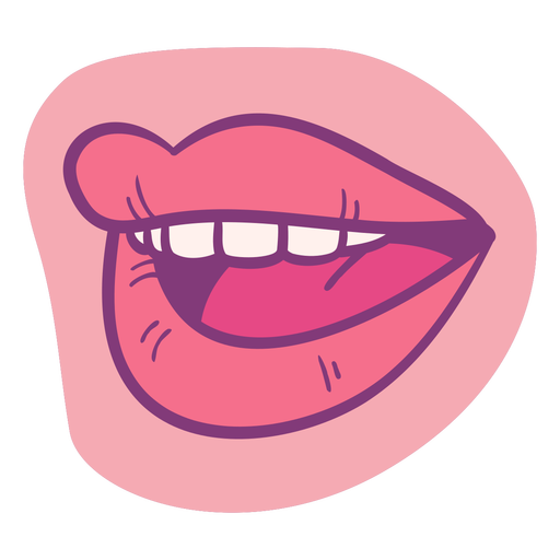 Open mouth color stroke PNG Design