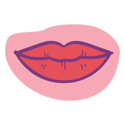 Closed lips color stroke PNG Design