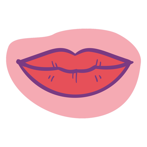 Geschlossene Lippen Farbstrich PNG-Design