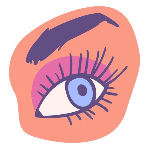 Open eye color stroke PNG Design