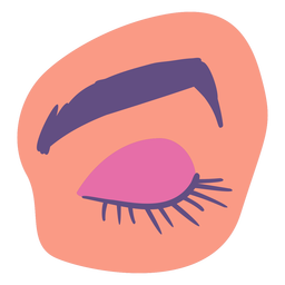 Closed eye flat PNG Design