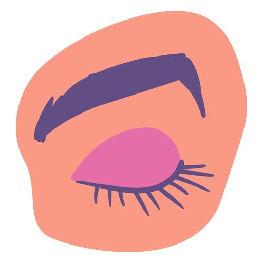 Closed eye flat PNG Design