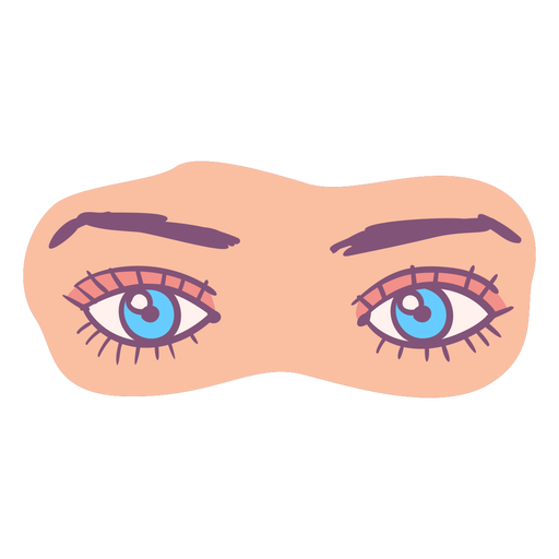 open eyes front semi flat PNG Design