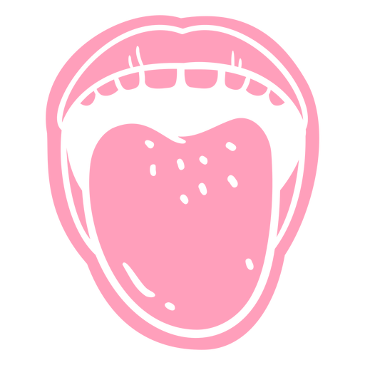 Mouth with tongue out cut out