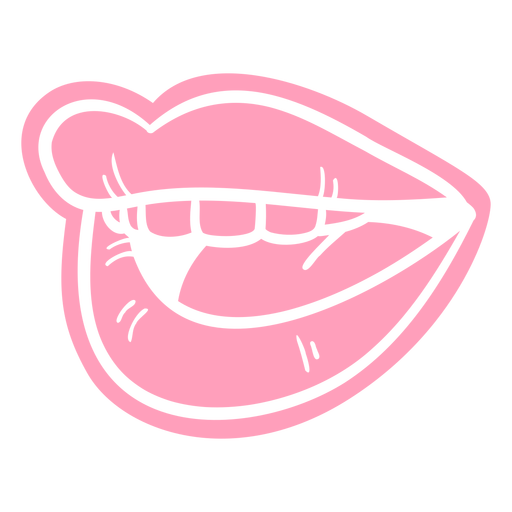 Open smiling mouth cut out PNG Design