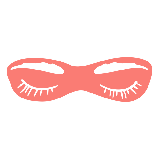 Closed eyelids cut out PNG Design