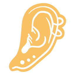 Human ear with piercings cut out PNG Design Transparent PNG