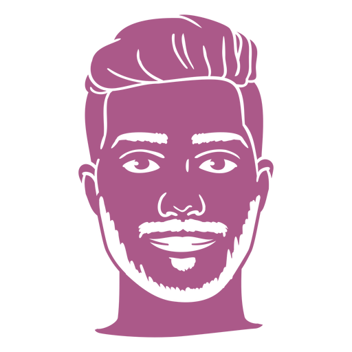 Smiling man purple cut out