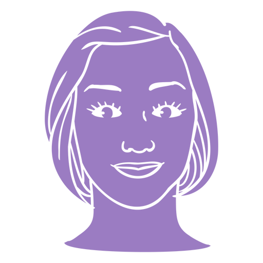 Smiling woman purple cut out