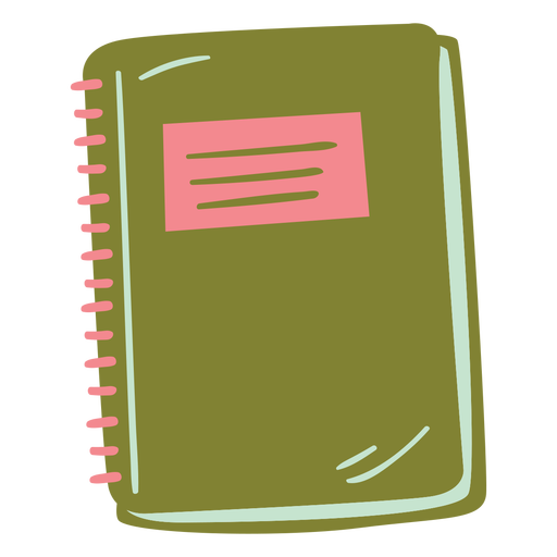 Caderno verde semi plano