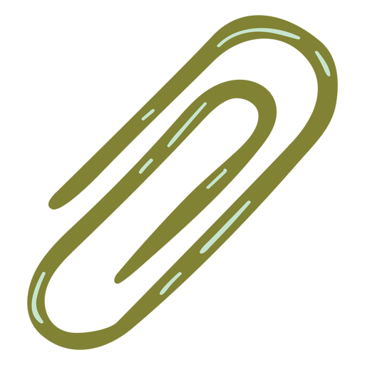 Green paper clip semi flat PNG Design