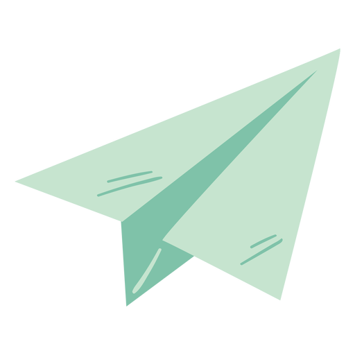 avión de papel semi plano Diseño PNG