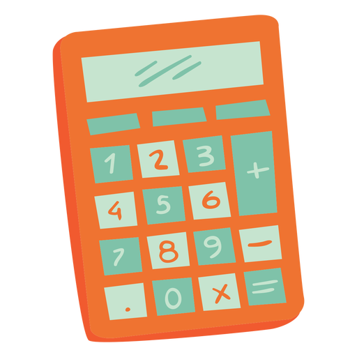 Orange calculator semi flat PNG Design