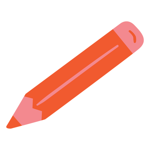 Orange pencil flat