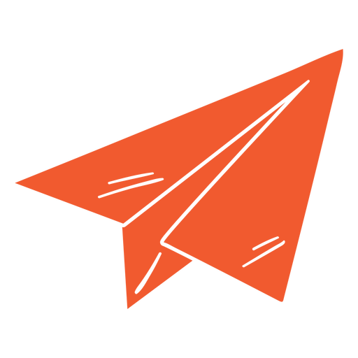 Avião de papel voando cortado Desenho PNG