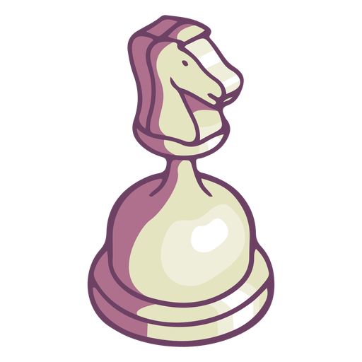 Knight chess rounded piece color illustration