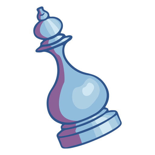 Sideways king chess piece color illustration PNG Design
