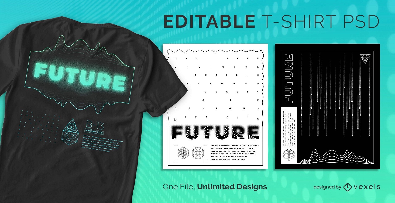 Minimalist futuristic scalable t-shirt psd