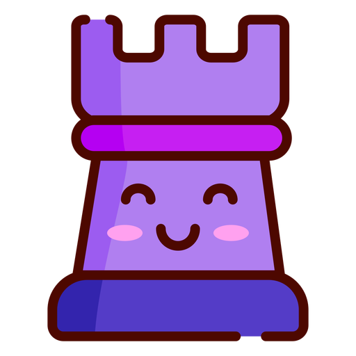 Rook cute chess dark piece color stroke PNG Design