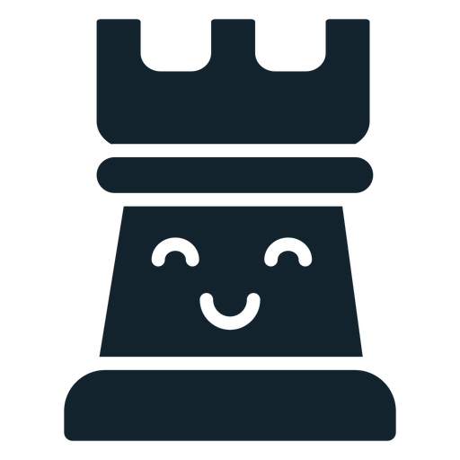 Rook cute chess dark piece cut out PNG Design